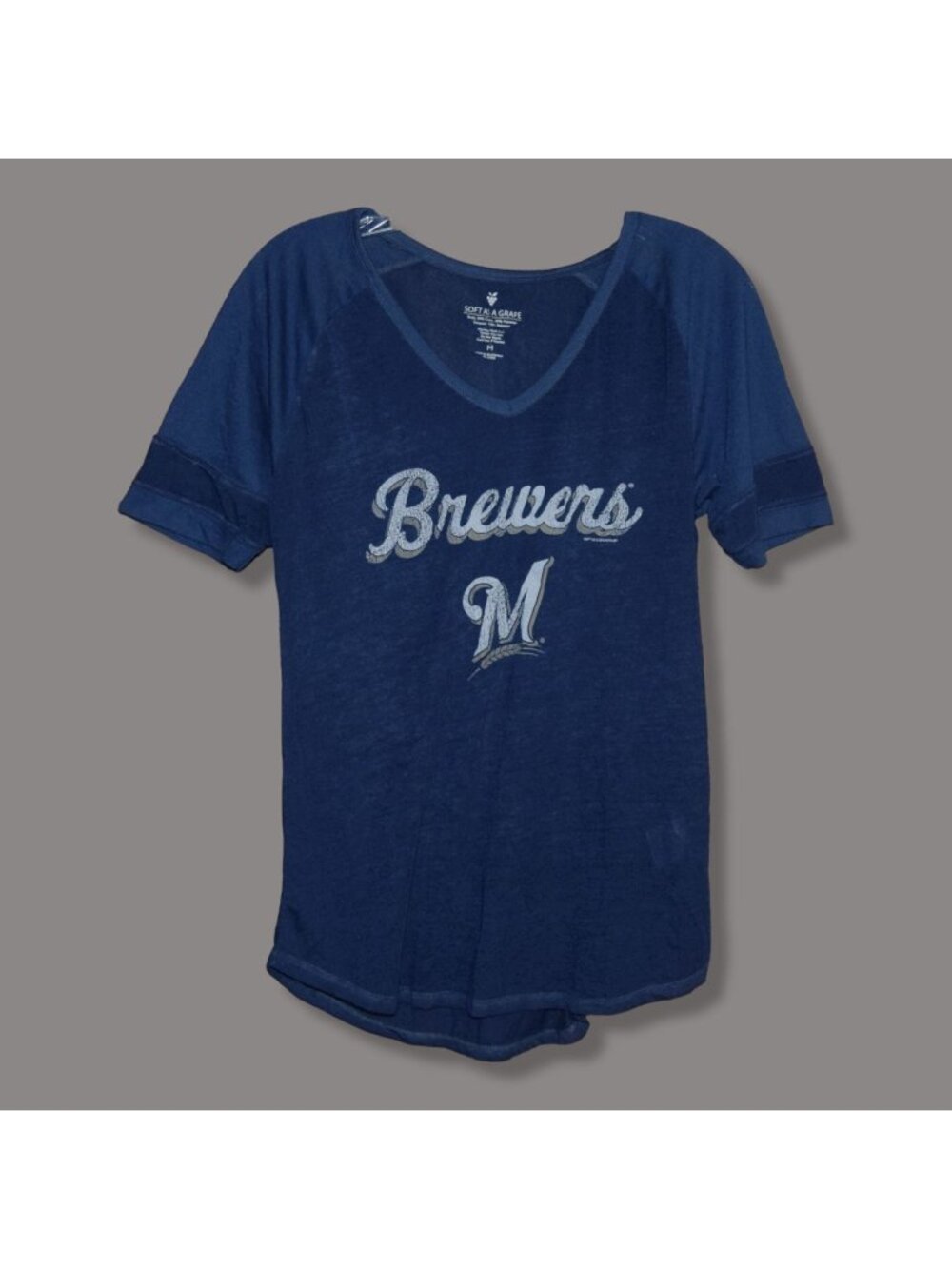 Soft as a Grape Women's Sz M Milwaukee Brewers T-Shirt